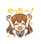 かわいい女子学生とペンギンのスタンプ（個別スタンプ：26）