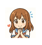 かわいい女子学生とペンギンのスタンプ（個別スタンプ：29）