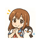 かわいい女子学生とペンギンのスタンプ（個別スタンプ：30）
