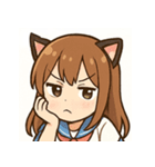 かわいい女子学生とペンギンのスタンプ（個別スタンプ：31）