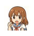 かわいい女子学生とペンギンのスタンプ（個別スタンプ：32）