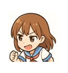 かわいい女子学生とペンギンのスタンプ（個別スタンプ：34）