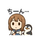 かわいい女子学生とペンギンのスタンプ（個別スタンプ：39）