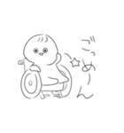 向かってくる！車いすマン（個別スタンプ：3）