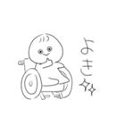 向かってくる！車いすマン（個別スタンプ：23）