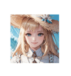海と金髪の少女（個別スタンプ：1）