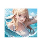 海と金髪の少女（個別スタンプ：5）