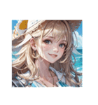 海と金髪の少女（個別スタンプ：6）