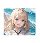 海と金髪の少女（個別スタンプ：8）