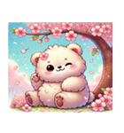 クマと桜のスタンプ@SFW（個別スタンプ：4）