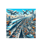 鉄道vs飛行機（個別スタンプ：5）