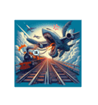 鉄道vs飛行機（個別スタンプ：6）