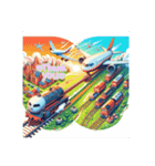 鉄道vs飛行機（個別スタンプ：8）