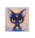 黒猫たちと月（個別スタンプ：1）