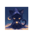黒猫たちと月（個別スタンプ：2）