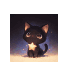 黒猫たちと月（個別スタンプ：3）