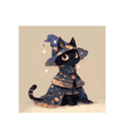 黒猫たちと月（個別スタンプ：5）