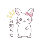 毎日使えるシンプル挨拶☆リボンうさぎ（個別スタンプ：4）