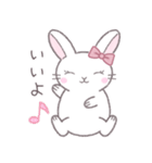 毎日使えるシンプル挨拶☆リボンうさぎ（個別スタンプ：9）