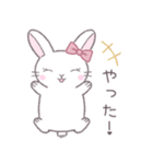 毎日使えるシンプル挨拶☆リボンうさぎ（個別スタンプ：11）