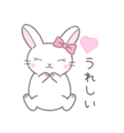 毎日使えるシンプル挨拶☆リボンうさぎ（個別スタンプ：14）