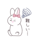 毎日使えるシンプル挨拶☆リボンうさぎ（個別スタンプ：17）