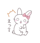 毎日使えるシンプル挨拶☆リボンうさぎ（個別スタンプ：22）