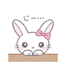 毎日使えるシンプル挨拶☆リボンうさぎ（個別スタンプ：24）