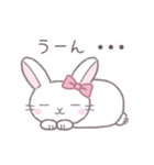 毎日使えるシンプル挨拶☆リボンうさぎ（個別スタンプ：25）