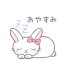 毎日使えるシンプル挨拶☆リボンうさぎ（個別スタンプ：39）