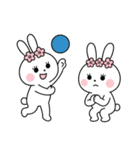 バレーする白うさぎ③（個別スタンプ：7）