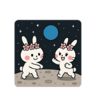 バレーする白うさぎ③（個別スタンプ：8）