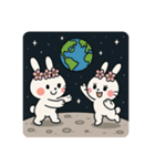 バレーする白うさぎ③（個別スタンプ：10）