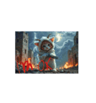 Scary Cat【ネコヤギ】海.雷.炎.月.英語（個別スタンプ：1）
