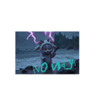 Scary Cat【ネコヤギ】海.雷.炎.月.英語（個別スタンプ：6）