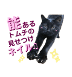 黒猫トムチ9（個別スタンプ：34）