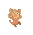 ゆるふわ猫耳ガール（個別スタンプ：1）