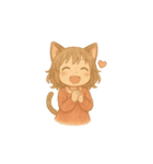 ゆるふわ猫耳ガール（個別スタンプ：4）
