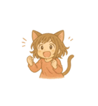 ゆるふわ猫耳ガール（個別スタンプ：21）