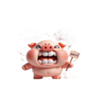 出っ歯のピンクぶた 喜怒哀楽（個別スタンプ：6）