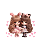 うさ耳＆猫耳のゆめかわギャルちゃん❤︎（個別スタンプ：2）