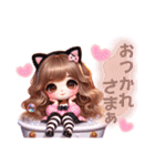 うさ耳＆猫耳のゆめかわギャルちゃん❤︎（個別スタンプ：5）