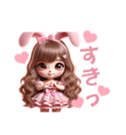 うさ耳＆猫耳のゆめかわギャルちゃん❤︎（個別スタンプ：12）