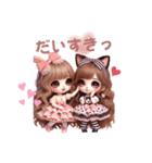 うさ耳＆猫耳のゆめかわギャルちゃん❤︎（個別スタンプ：21）