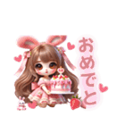 うさ耳＆猫耳のゆめかわギャルちゃん❤︎（個別スタンプ：25）
