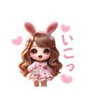 うさ耳＆猫耳のゆめかわギャルちゃん❤︎（個別スタンプ：32）