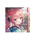 着物を着て愛を伝えたい（個別スタンプ：1）