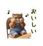 オーバーオールでぶ猫にゃ♡ずっと使える（個別スタンプ：23）