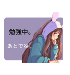 うさ耳パーカーガール No.8（個別スタンプ：4）