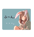 うさ耳パーカーガール No.9（個別スタンプ：4）